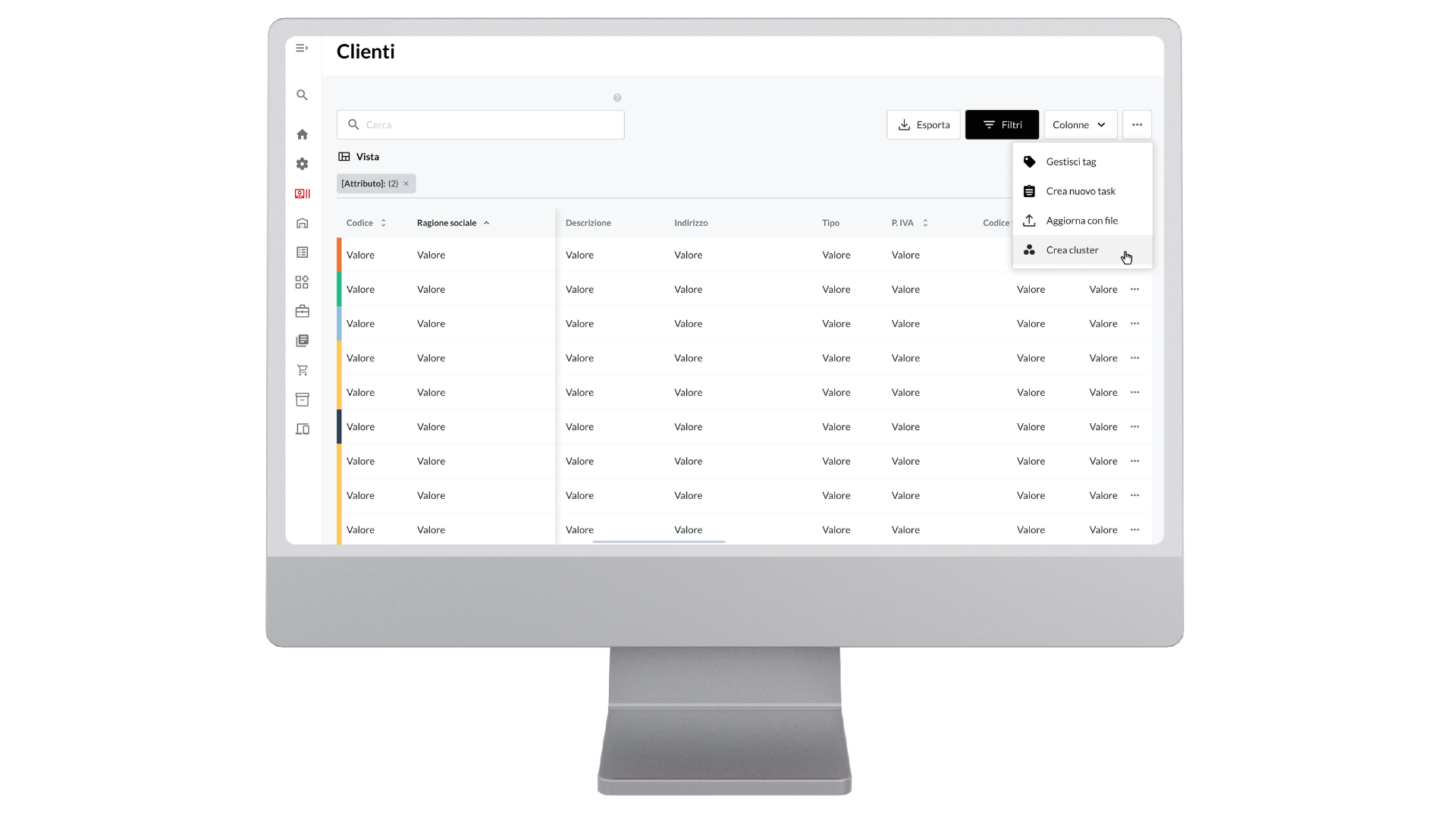 Schermata pc gestione clienti onboarding
